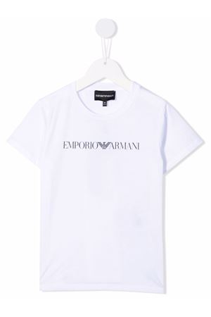 t-shirt in cotone bianco EMPORIO ARMANI KIDS | 8N4TN51JPZZ0146